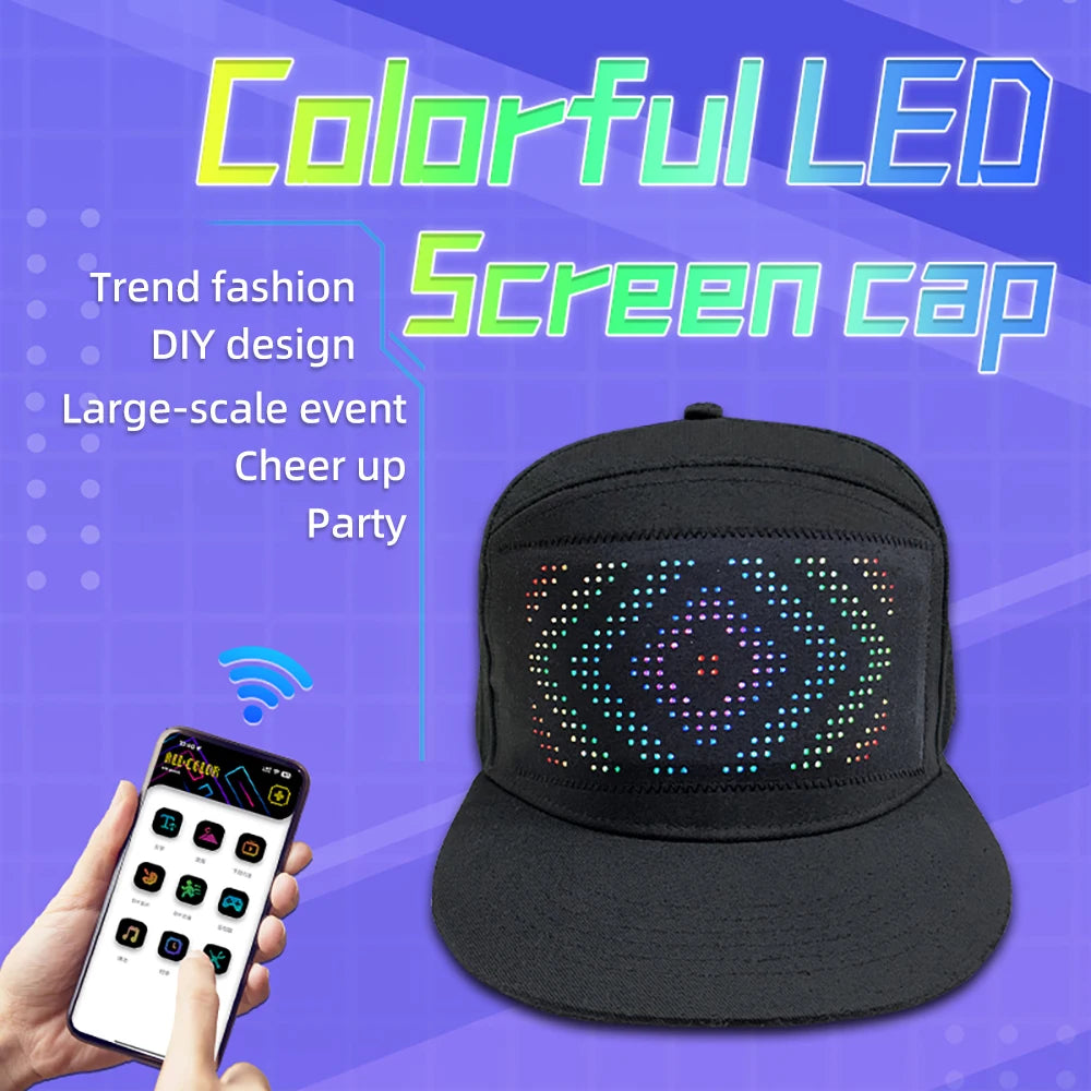 Colorful led screen hat